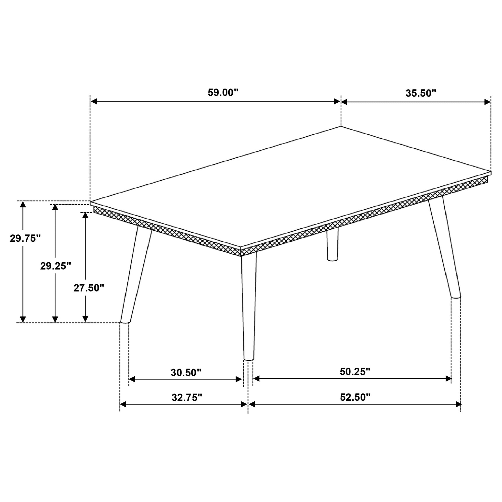 Onslow 59-inch Rectangular Wood Dining Table Dark Brown - Tampa Furniture Outlet