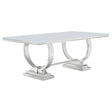 Tampa Furniture Outlet - Coaster - Antoine Rectangular 95-inch Glass Top Dining Table White - 108811