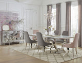 Antoine Rectangular 95-inch Glass Top Dining Table White - Tampa Furniture Outlet