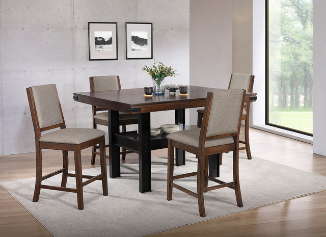 Tampa Furniture Outlet - Coaster - Patterson 5-piece Counter Height Dining Set Mango Oak  - 108888-S5
