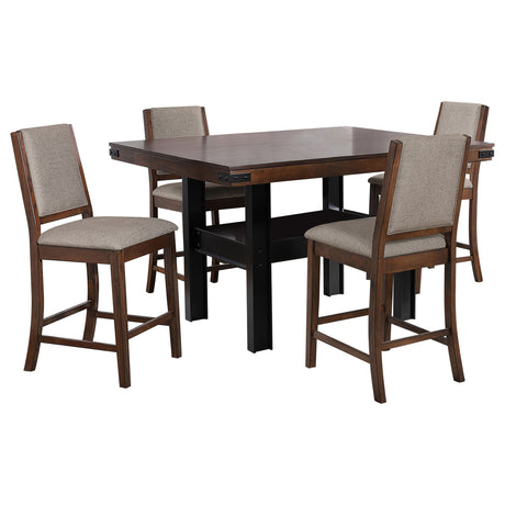 Patterson 5-piece Counter Height Dining Set Mango Oak - Tampa Furniture Outlet