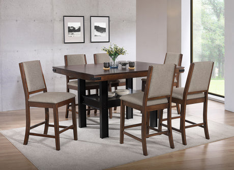 Tampa Furniture Outlet - Coaster - Patterson 7-piece Counter Height Dining Set Mango Oak  - 108888-S7