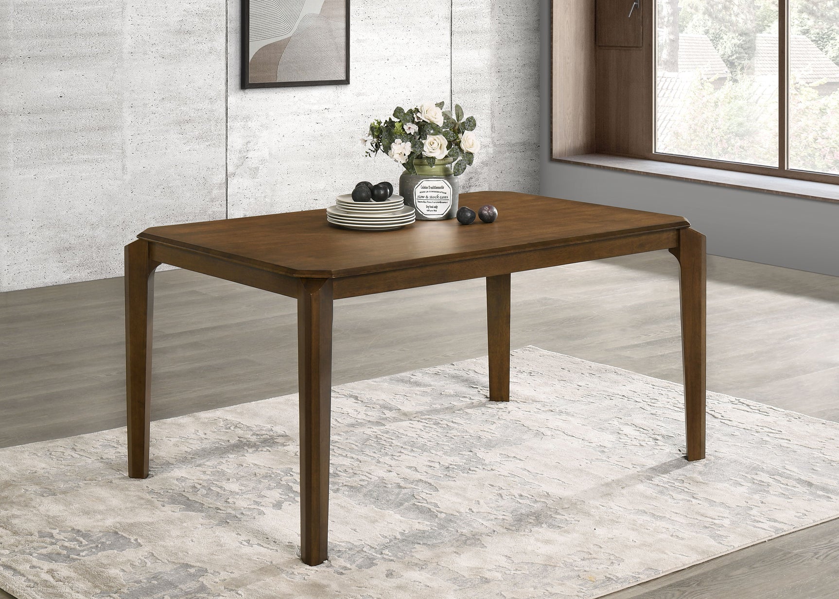 Almonte 59-inch Rectangular Wood Dining Table Dark Brown - Tampa Furniture Outlet