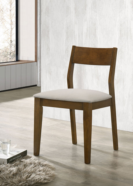 Almonte Dining Chair Upholstered Seat Dark Brown (Set of 2) - Tampa Furniture Outlet