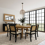 Tampa Furniture Outlet - Coaster - Arini 7-piece Round Dining Table Set Sand Wash and Black - 108930-S7B