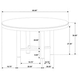 Arini 7-piece Round Dining Table Set Sand Wash and Black