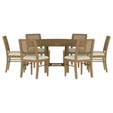 Arini 7-piece Round Dining Room Table Set Sand Wash