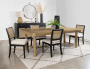 Tampa Furniture Outlet - Coaster - Arini 5-piece Extension Leaf Dining Table Set Sand Wash and Black - 108931-S5B