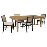 Arini 5-piece Extension Leaf Dining Table Set Sand Wash and Black - Tampa Furniture Outlet