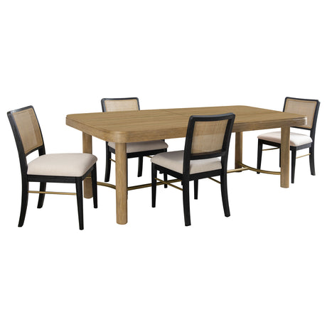 Arini 5-piece Extension Leaf Dining Table Set Sand Wash and Black - Tampa Furniture Outlet