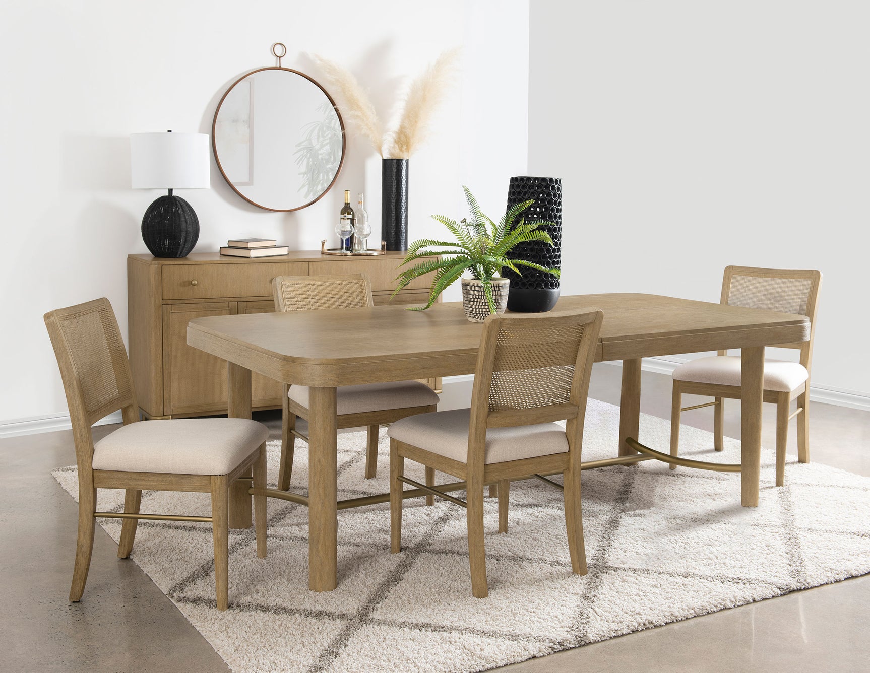 Tampa Furniture Outlet - Coaster - Arini 5-piece Extension Leaf Dining Table Set Sand Wash - 108931-S5W