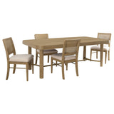 Arini 5-piece Extension Leaf Dining Table Set Sand Wash - Tampa Furniture Outlet