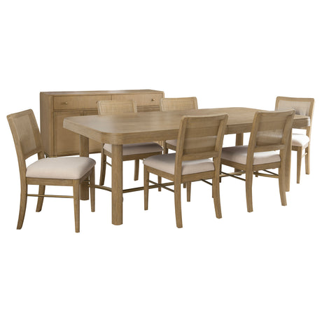 Arini 7-piece Extension Leaf Dining Table Set Sand Wash - Tampa Furniture Outlet