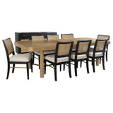Arini 9-piece Extension Leaf Dining Table Set Sand Wash and Black - Tampa Furniture Outlet