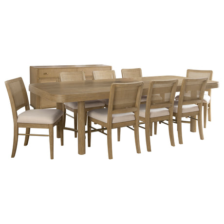 Arini 9-piece Extension Leaf Dining Table Set Sand Wash - Tampa Furniture Outlet