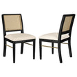 Tampa Furniture Outlet - Coaster - Arini Rattan Cane Dining Side Chair Black (Set of 2) - 108932BLK