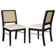 Tampa Furniture Outlet - Coaster - Arini Rattan Cane Dining Side Chair Black (Set of 2) - 108932BLK