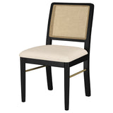 Arini Rattan Cane Dining Side Chair Black (Set of 2) - Tampa Furniture Outlet