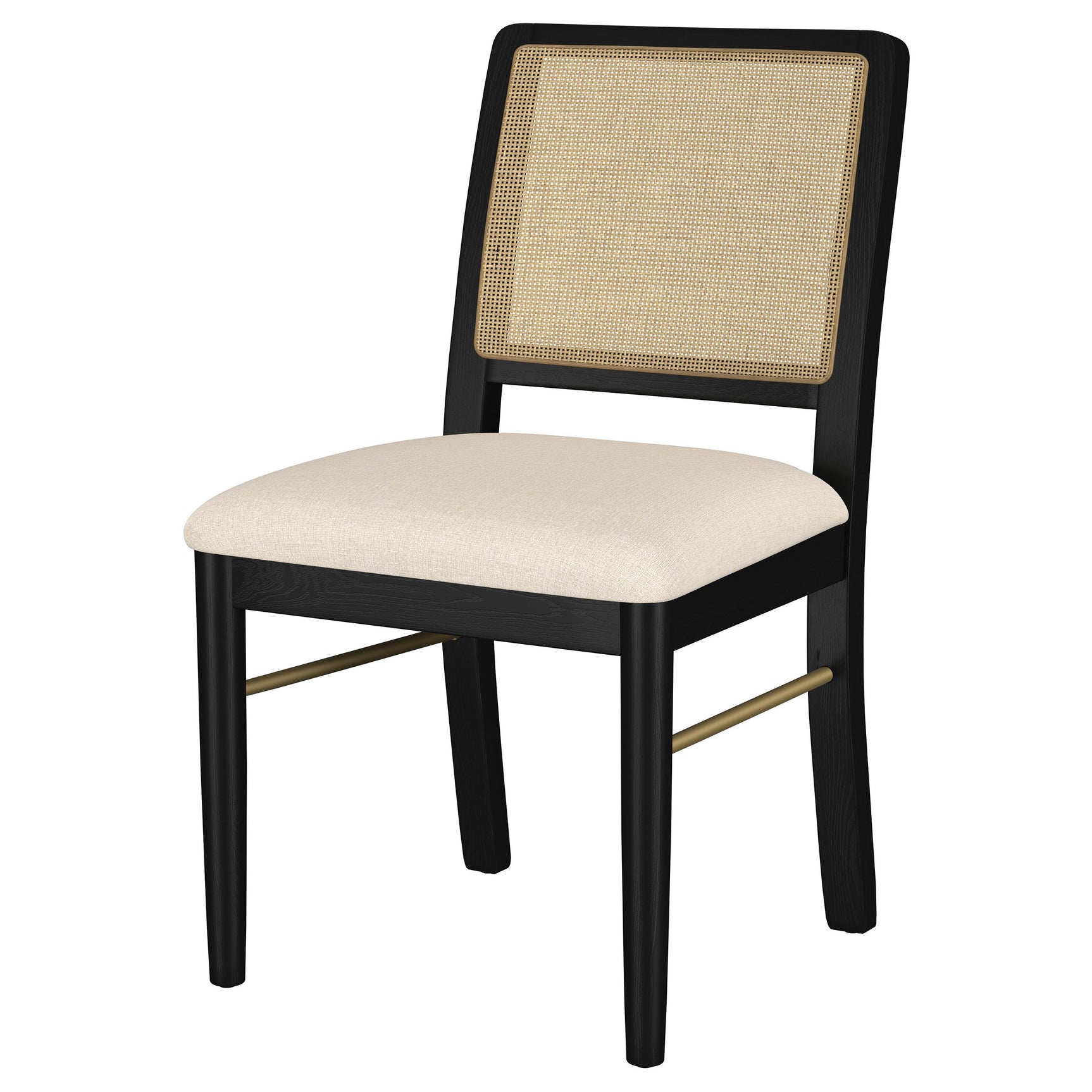 Arini Rattan Cane Dining Side Chair Black (Set of 2) - Tampa Furniture Outlet