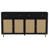 Arini 2-drawer Cane Door Dining Sideboard Server Black - Tampa Furniture Outlet