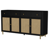 Arini 2-drawer Cane Door Dining Sideboard Server Black - Tampa Furniture Outlet