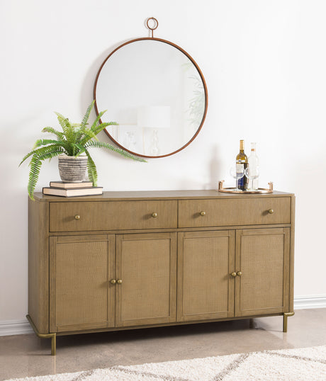 Arini 2-drawer Cane Door Dining Sideboard Server Sand Wash - Tampa Furniture Outlet