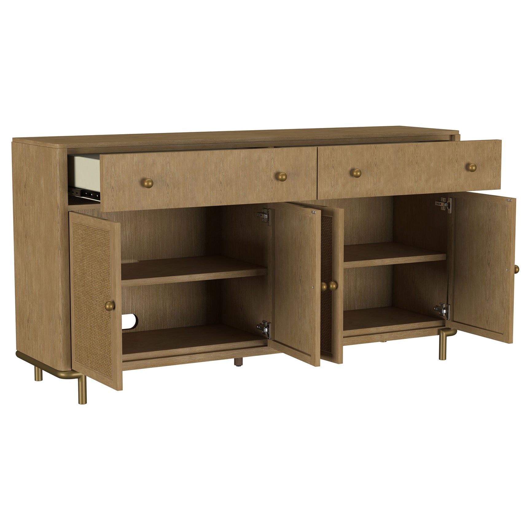 Arini 2-drawer Cane Door Dining Sideboard Server Sand Wash - Tampa Furniture Outlet