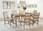 Tampa Furniture Outlet - Coaster - Bruner 7-piece 72-inch Rectangular Dining Set Natural Brown - 109101-S7