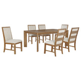 Bruner 7-piece 72-inch Rectangular Dining Set Natural Brown - Tampa Furniture Outlet