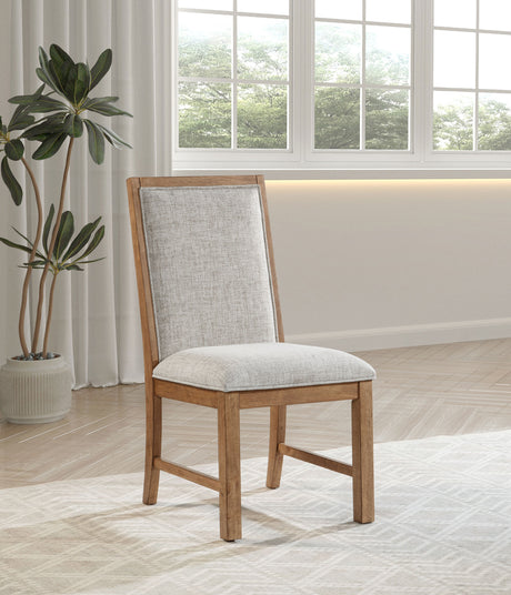 Bruner Upholstered Side Chair Natural Brown (Set of 2) - Tampa Furniture Outlet