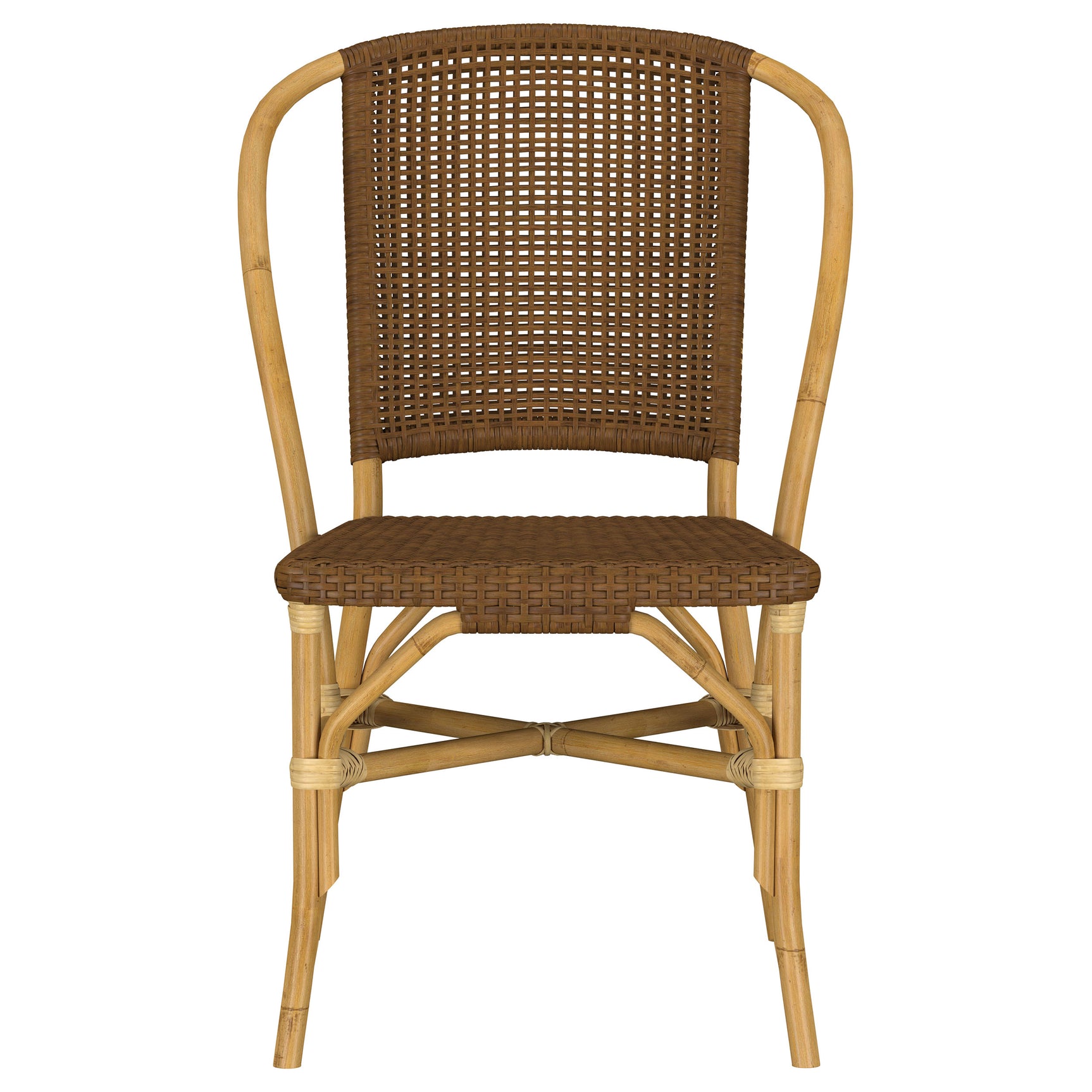 Lexley Woven Rattan Dining Side Chair Brown (Set of 2)