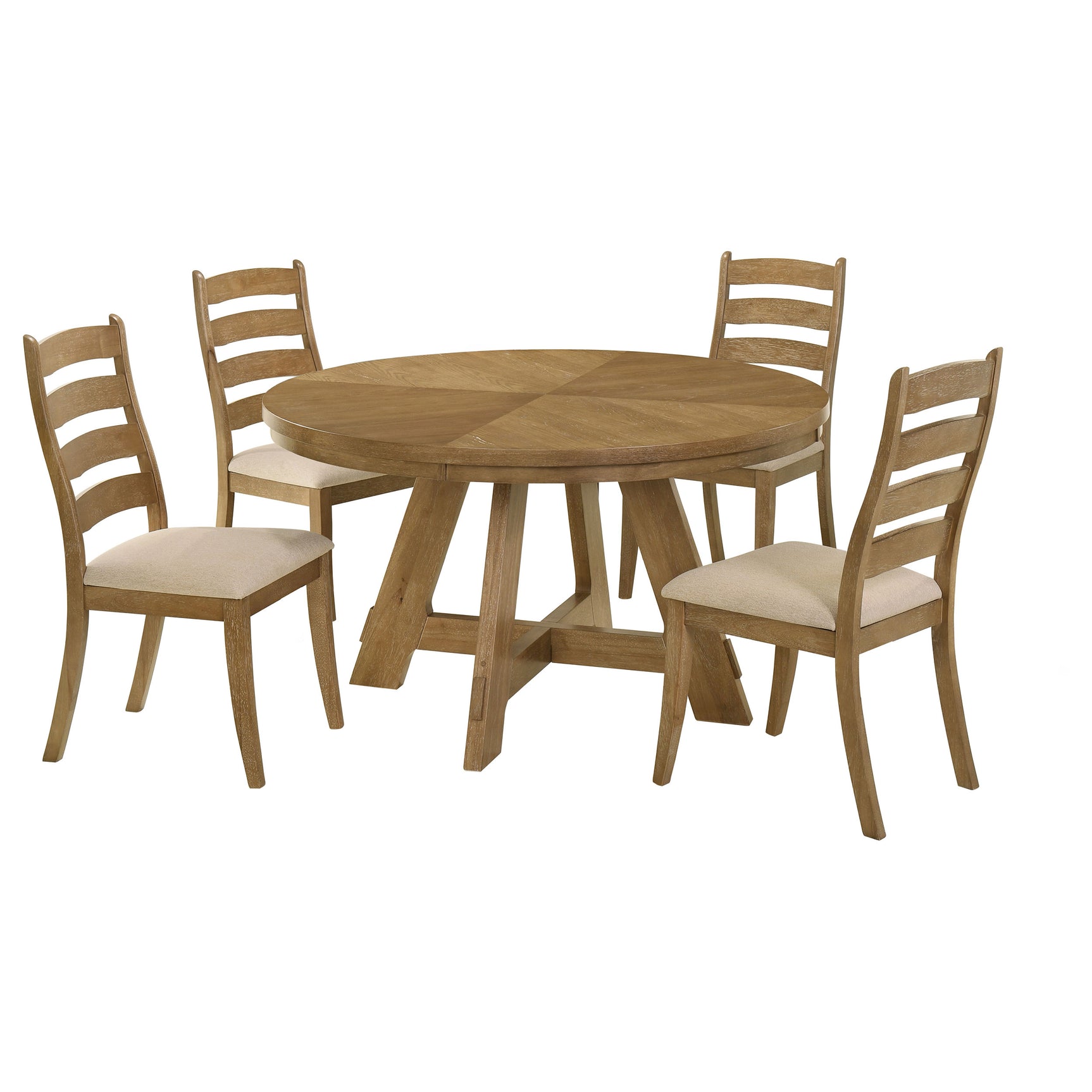 Danvers 5-piece Dining Table Set Brown Oak and Latte - Tampa Furniture Outlet