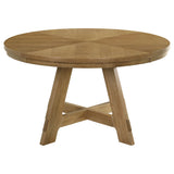 Danvers Round 54-inch Wood Dining Table Brown Oak - Tampa Furniture Outlet
