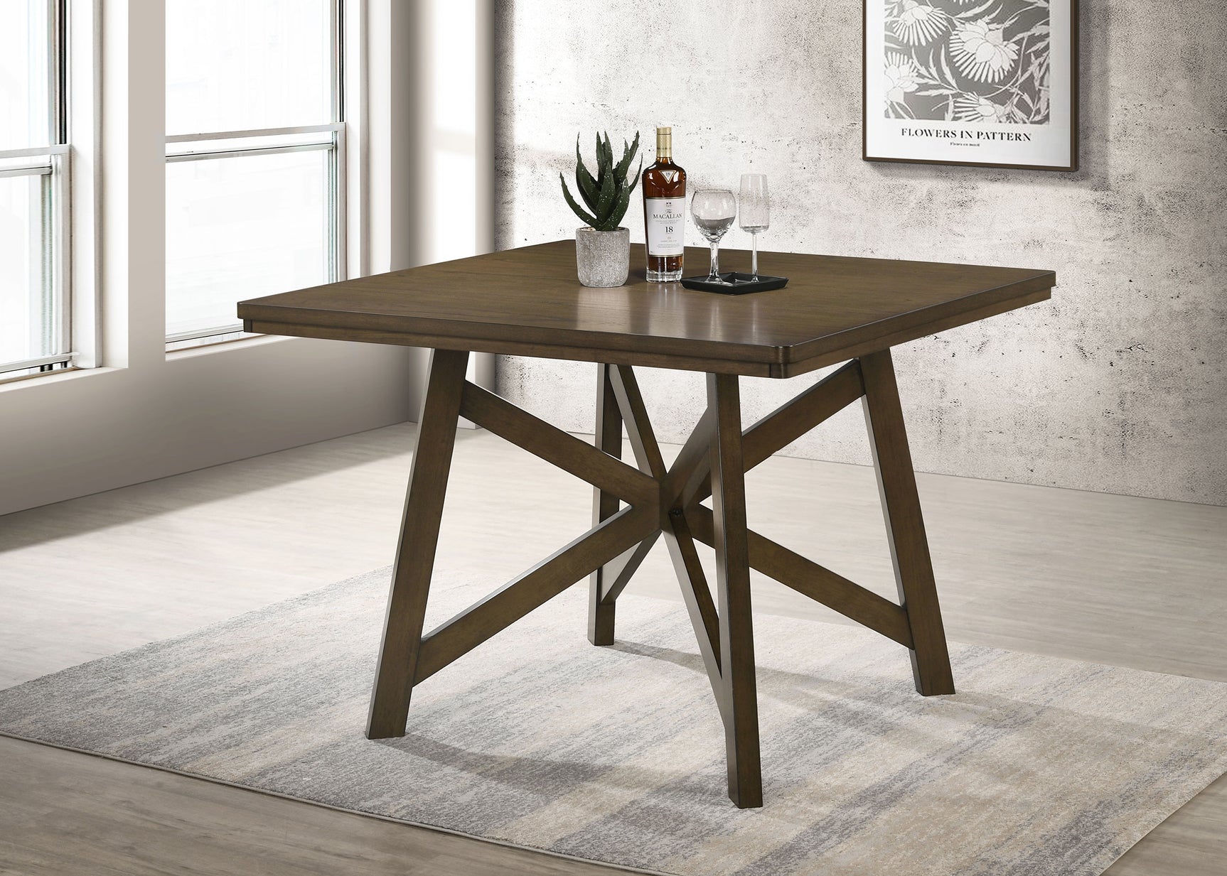 Canfield 47-inch Square Counter Height Dining Table Brown - Tampa Furniture Outlet
