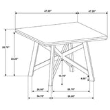 Canfield 47-inch Square Counter Height Dining Table Brown - Tampa Furniture Outlet
