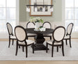 Tampa Furniture Outlet - Coaster - Twyla 7-piece Round Wood Dining Room Table Set Dark Cocoa - 109230-S7