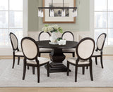 Tampa Furniture Outlet - Coaster - Twyla 7-piece Round Wood Dining Room Table Set Dark Cocoa - 109230-S7