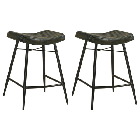 Tampa Furniture Outlet - Coaster - Bayu Leather Upholstered Counter Stool Espresso (Set of 2) - 109258