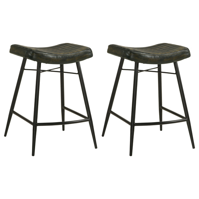 Tampa Furniture Outlet - Coaster - Bayu Leather Upholstered Counter Stool Espresso (Set of 2) - 109258