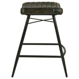 Bayu Leather Upholstered Counter Stool Espresso (Set of 2) - Tampa Furniture Outlet