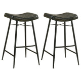 Tampa Furniture Outlet - Coaster - Bayu Leather Upholstered Bar Stool Espresso (Set of 2) - 109259