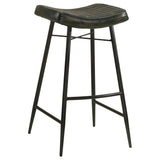 Bayu Leather Upholstered Bar Stool Espresso (Set of 2) - Tampa Furniture Outlet