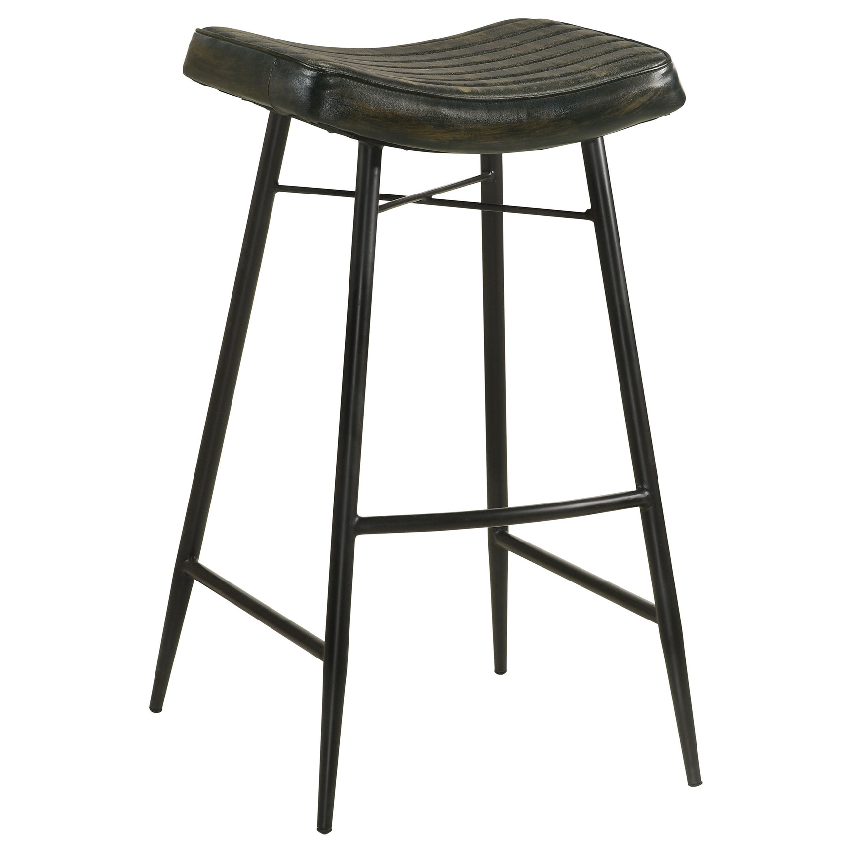 Bayu Leather Upholstered Bar Stool Espresso (Set of 2) - Tampa Furniture Outlet