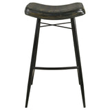 Bayu Leather Upholstered Bar Stool Espresso (Set of 2) - Tampa Furniture Outlet