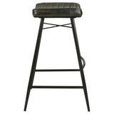 Bayu Leather Upholstered Bar Stool Espresso (Set of 2) - Tampa Furniture Outlet