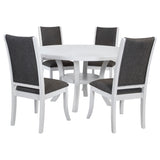 Judd 5-piece 54-inch Round Wood Dining Table Set Pearl White - Tampa Furniture Outlet