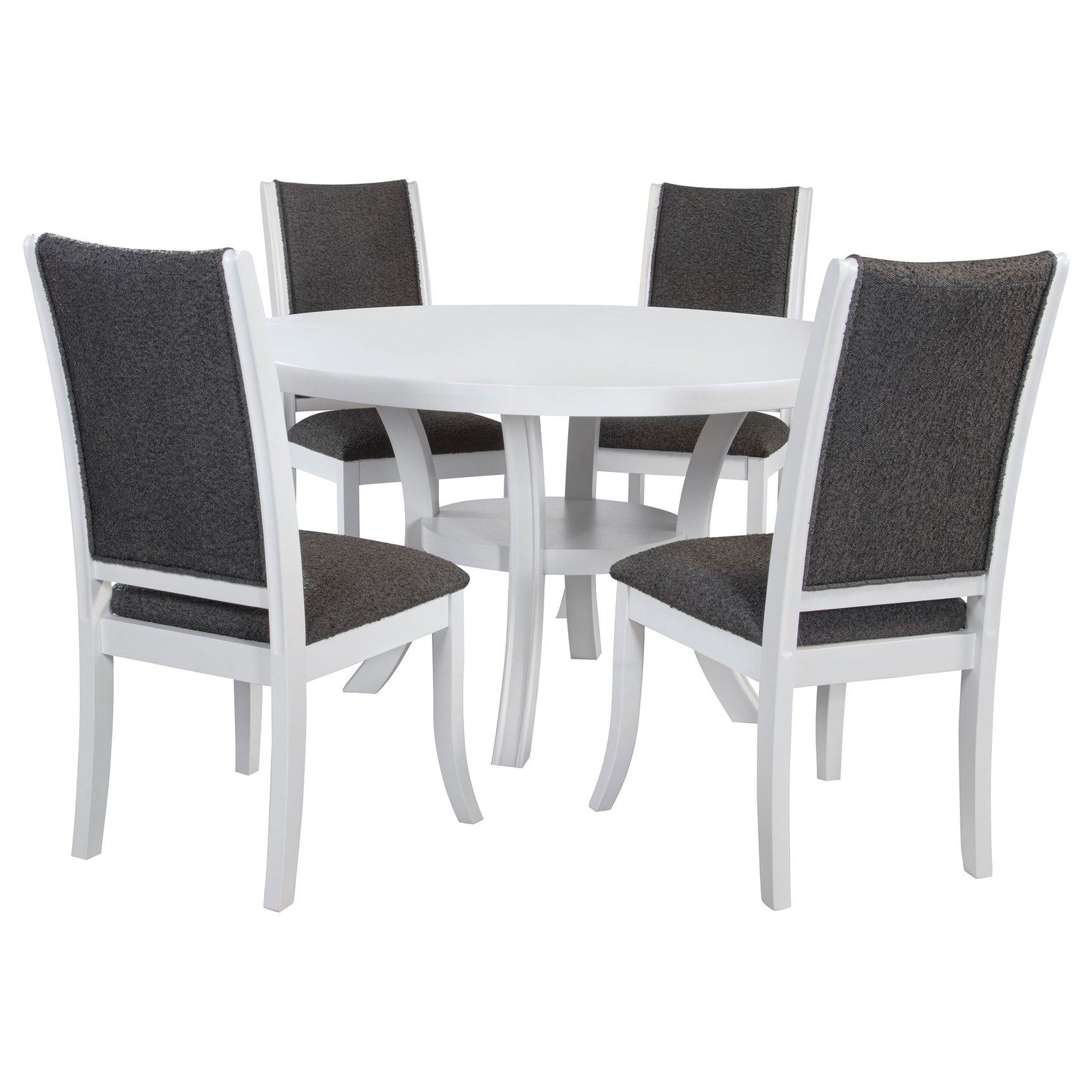 Judd 5-piece 54-inch Round Wood Dining Table Set Pearl White - Tampa Furniture Outlet