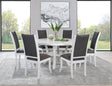 Tampa Furniture Outlet - Coaster - Judd 7-piece 54-inch Round Wood Dining Table Set Pearl White - 109330-S7