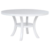Tampa Furniture Outlet - Coaster - Judd 54-inch Round Dining Wood Table with Shelf Pearl White - 109330