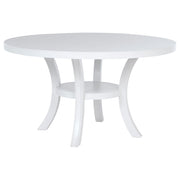 Tampa Furniture Outlet - Coaster - Judd 54-inch Round Dining Wood Table with Shelf Pearl White - 109330